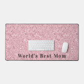 World's Best Mom Blush Pink Gemstone Modern Text Bureaumat (Keyboard & Muis)