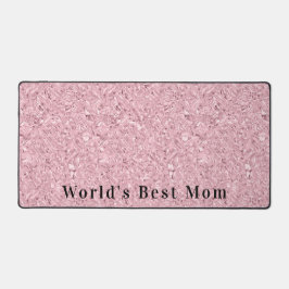 World's Best Mom Blush Pink Gemstone Modern Text Bureaumat