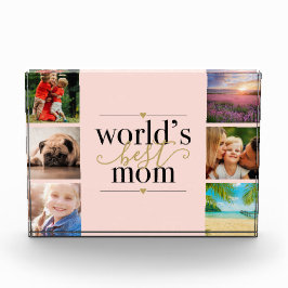 Worlds Best Mom Blush Roze en Goud 6 Fotoblokken