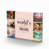 Worlds Best Mom Blush Roze en Goud 6 Fotoblokken (Rechts)