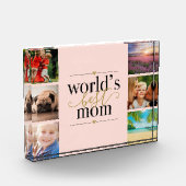 Worlds Best Mom Blush Roze en Goud 6 Fotoblokken (Links)