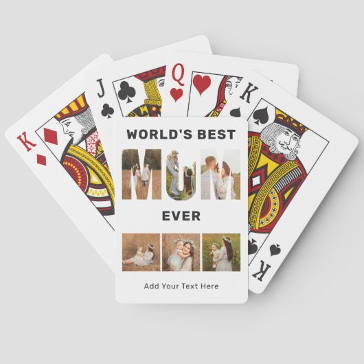World's Best Mom Custom 6 Photo  Pokerkaarten (Achterkant)