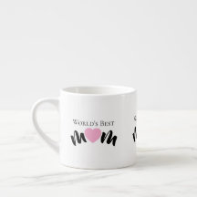 Worlds Best Mom Cute Heart White Elegant