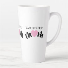 Worlds Best Mom Cute Heart White Elegant