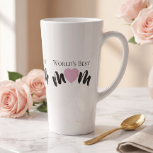 Worlds Best Mom Cute Heart White Elegant