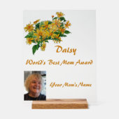 World's Best Mom Daisy Award Acryl Bord (Voorkant)