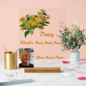 World's Best Mom Daisy Award Acryl Bord (Huwelijk)