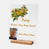 World's Best Mom Daisy Award Acryl Bord (Hoek)