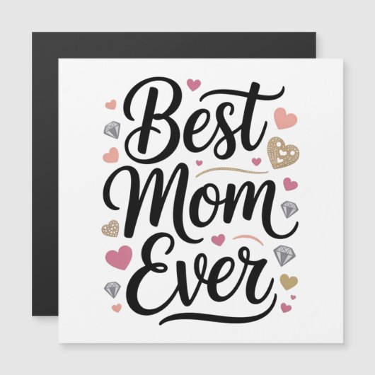 World's Best Mom Diamonds Magnetic Card (Voorkant / Achterkant)
