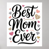 World's Best Mom Diamonds Personalized Poster (Voorkant)