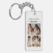 World's Best Mom Photo Collage Script Keepsake Sleutelhanger (Voorkant Links)