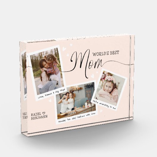 World's Best Mom Script Photo Collage Mother's Day Fotoblokken (Links)