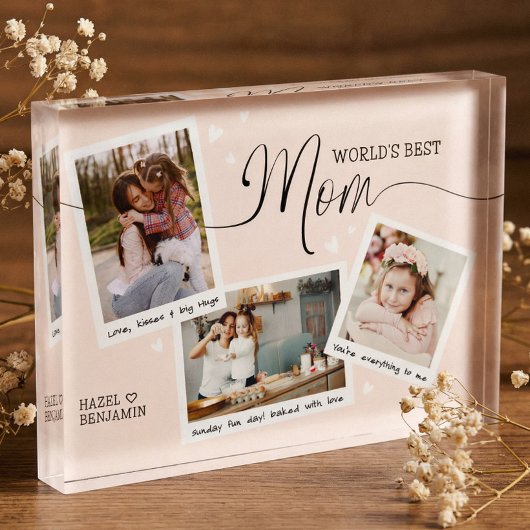 World's Best Mom Script Photo Collage Mother's Day Fotoblokken