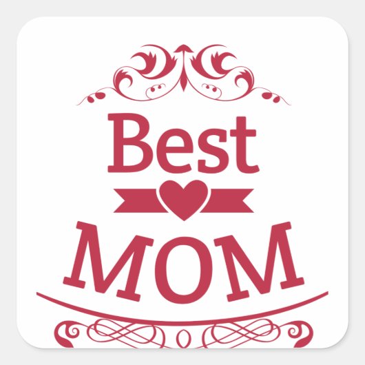 Worlds Best Mom Vierkante Sticker (Voorkant)