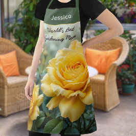 World's Best Mom Yellow Roses Garden Lover Kitchen Schort