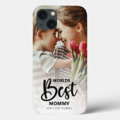 Worlds Best Mommy | Modern Photo Gift for Mom Case-Mate iPhone Case (Achterkant)