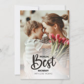 Worlds Best Mommy Photo with White Writing Feestdagenkaart (Voorkant)