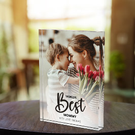 Worlds Best Mommy Photo with White Writing Fotoblokken