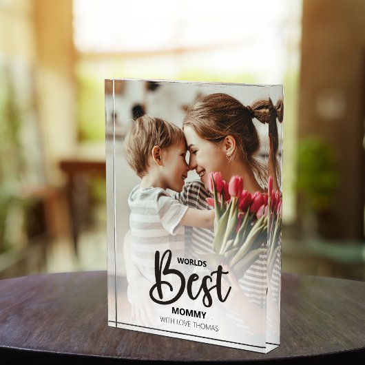 Worlds Best Mommy Photo with White Writing Fotoblokken
