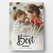Worlds Best Mommy Photo with White Writing Fotoplaat (voorkant)