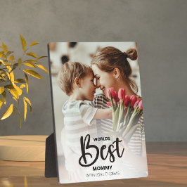 Worlds Best Mommy Photo with White Writing Fotoplaat