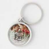Worlds Best Mommy Photo with White Writing Sleutelhanger (Voorkant)