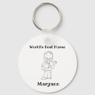 'World's Best Nurse' persoonlijke Sleutelhanger