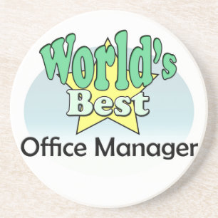 World's Best Office Manager Zandsteen Onderzetter