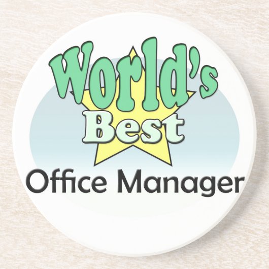 World's Best Office Manager Zandsteen Onderzetter (Voorkant)