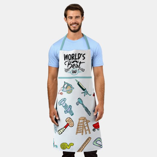 "World's Best Pap" Gezegde DIY Enthusiast Tools Schort (Gedragen)
