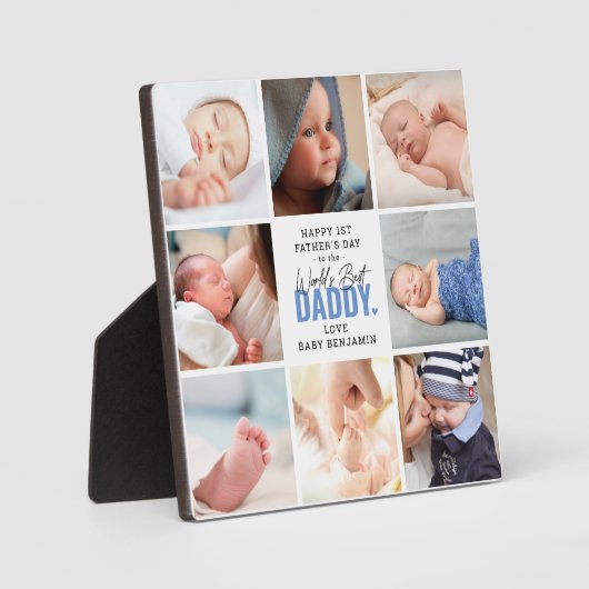 'Worlds Best Papa' 1st Vaderdag Keepomwille Fotoplaat (Voorkant)