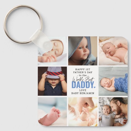 'Worlds Best Papa' 1st Vaderdag Keepomwille Sleutelhanger (Voorkant)