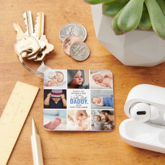 'Worlds Best Papa' 1st Vaderdag Keepomwille Sleutelhanger (Bureau)