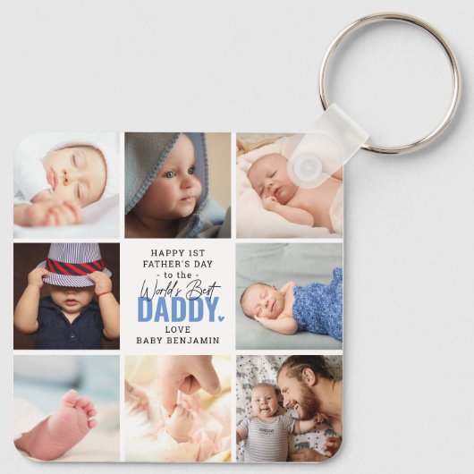 'Worlds Best Papa' 1st Vaderdag Keepomwille Sleutelhanger (Achterkant)