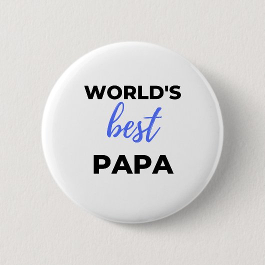 World's Best Papa Bl Ronde Button 5,7 Cm (Voorkant)