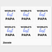 World's Best Papa Bl Vierkante Sticker (Vel)