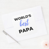 World's Best Papa Bl Vierkante Sticker (Envelop)