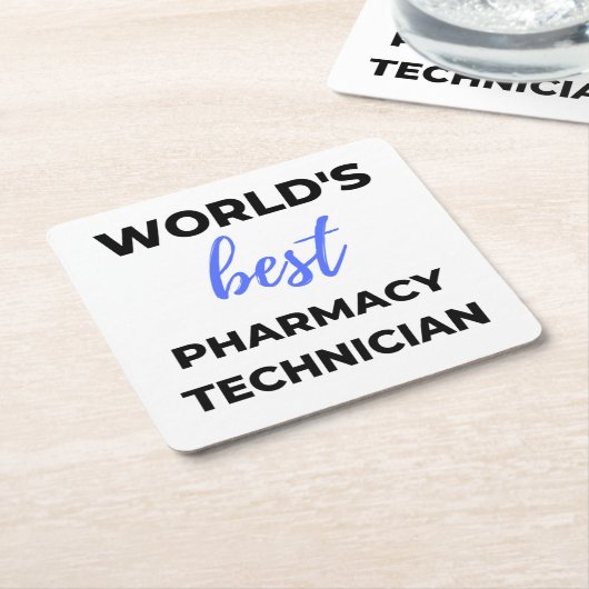 World's Best Pharmacy Technician 2 Kartonnen Onderzetters (Schuin)