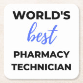 World's Best Pharmacy Technician 2 Kartonnen Onderzetters (Voorkant)