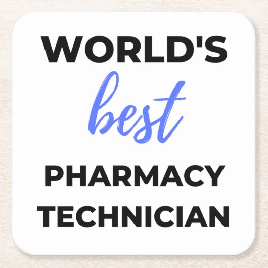 World's Best Pharmacy Technician 2 Kartonnen Onderzetters (Voorkant)