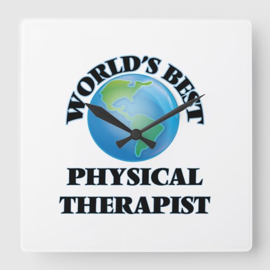 World's Best Physical Therapist Vierkante Klok (Voorkant)