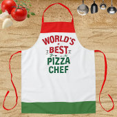 World's Best Pizza Chef - red white green Schort