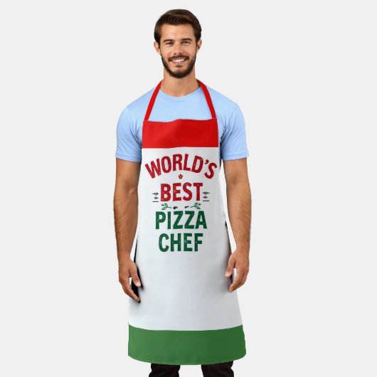World's Best Pizza Chef - red white green Schort (Gedragen)