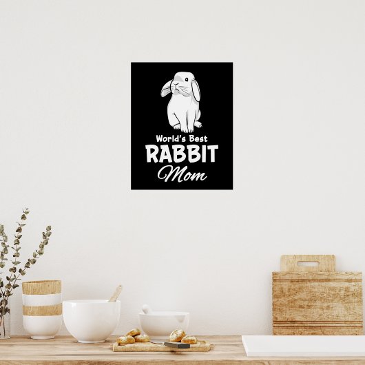 Worlds Best Rabbit Mam Bunny Moeder Poster (Keuken)