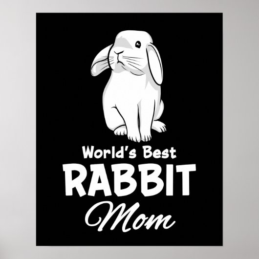 Worlds Best Rabbit Mam Bunny Moeder Poster (Voorkant)