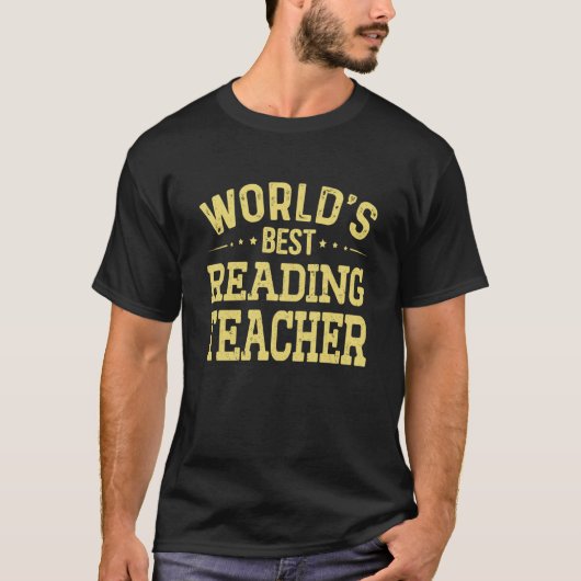 World's Best Reading Teacher Job Title Reading Tea T-shirt (Voorkant)