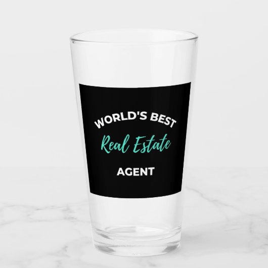 World's Best Real Estate Agent Glas (Voorkant)