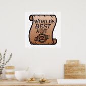 World's Best tante Certified Certificate Funny Poster (Keuken)