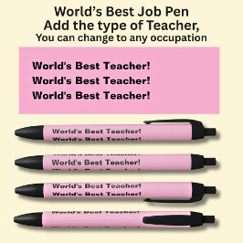 World's Best Teacher Voeg het type toe, of een naa Zwarte Inkt Pen