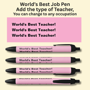 World's Best Teacher Voeg het type toe, of een naa Zwarte Inkt Pen